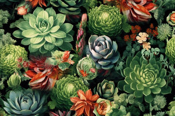 Winter bouquet of succulent plants

