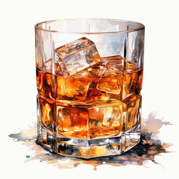 recommend clip art: watercolor Whiskey clipart, Generative Ai