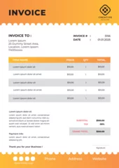 Fotobehang Simple Creative Invoice, Billing,Payment   Template Design © X Concept
