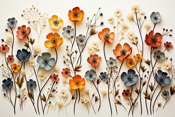Dried blossoms on a blank canvas