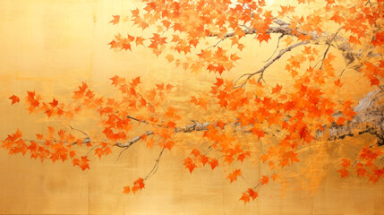 Obraz na płótnie Canvas Maple leaves autumn background with copy space for text or image.