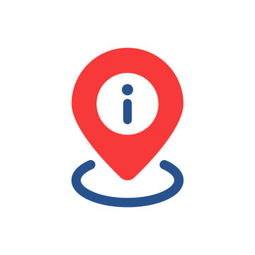 info place icon with simple red pinpoint