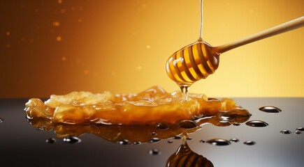 background with honey, golden honey wallpaper, pouring honey wallpaper, ultra hd honey banner, sweet honey backdrop
