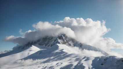 snow covered mountains