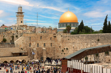 The Temple Mount - Western Wall and the Golden Dome of the Rock in Jerusalem, Israel