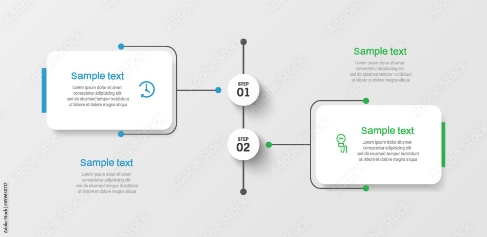 Wall mural vector infographic template with icons and 2 options or steps. can be used for process diagram, pres