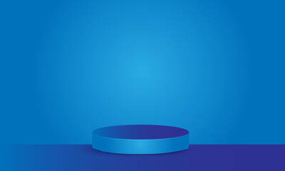 Abstract 3d podium for product presentation, Blue podium