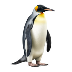 Obraz premium Penguin full body side view isolated on transparent background.