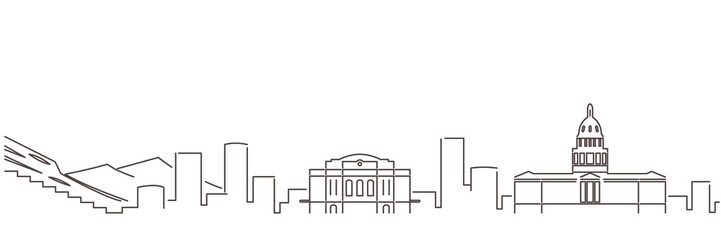 Fototapeta premium Denver Dark Line Simple Minimalist Skyline With White Background