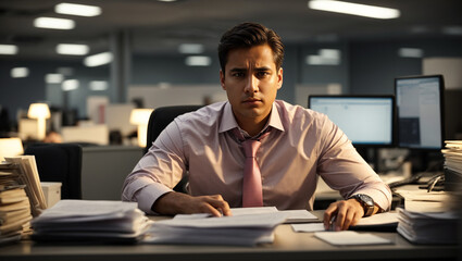 Fototapeta premium Upset employee in the office