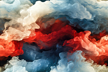 Fototapeta premium Abstract background with red, blue and white colors