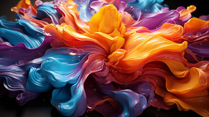 Trendy colorful wavy backdrop. Abstract flowing liquid background.