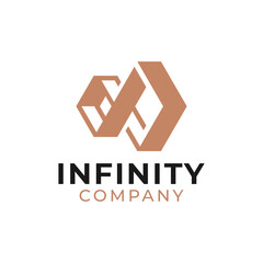 Geometric line simple modern infinity logo design