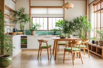 Japanese style kitchen interior