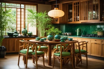 Fotobehang Japanese style kitchen interior © tanya78