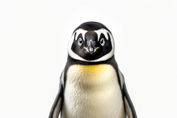 Naklejka premium Penguin isolated on a white background, close-up.