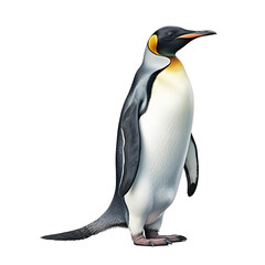 Penguin full body side view isolated on transparent background.generative ai