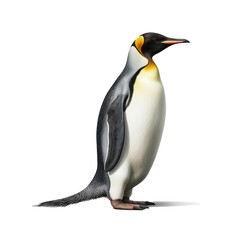 Fototapeta premium Penguin full body side view isolated on transparent background.generative ai