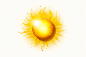 Illustration of a hot sun on a white background.