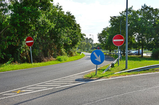 Road signs at the entrance to parking lots