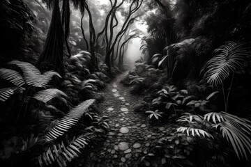 Black and white line on the jungle