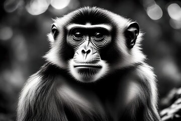Black and white monkey.