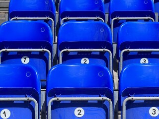 Numbered seats in the stands.