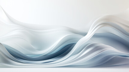 Obraz premium Abstract white interior background with soft shaped wavy architectural structure near blank wall