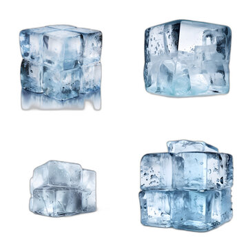 ice cube isolated on transparent or white background