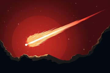 A mesmerizing digital art piece featuring a comet colliding with a planet, evoking themes of cosmic events, destruction, and wonder.