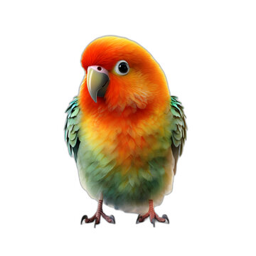 lovebird parrot isolated on transparent or white background