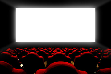 映画館の客席とスクリーン - obrazy, fototapety, plakaty