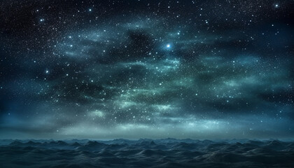 Milky Way galaxy glows in dark night sky generative AI - obrazy, fototapety, plakaty