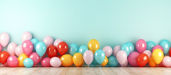 Vibrant balloons for birthday festivities in a room visual representation