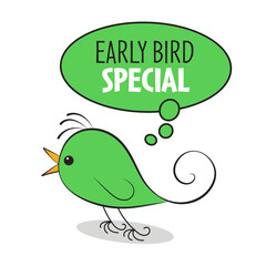 Early Bird Special discount sale event banner or poster.
