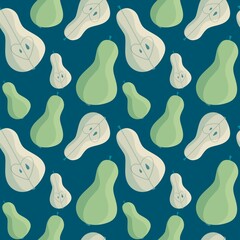 Cartoon fruit seamless pears pattern for wrapping paper and fabrics and linens and kids accessories