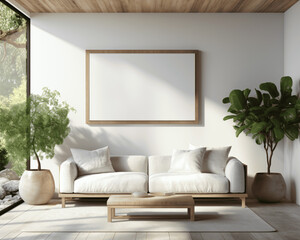 Empty wall frame décor for modern living room
