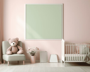 Empty wall frame décor for modern baby's room
