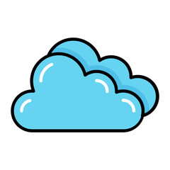 Fototapeta premium Cloud Colored Outline Icon