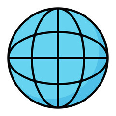 Globe Colored Outline Icon