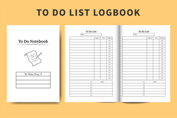 To do task planner journal interior vector. Worklist and task tracker template design. To do list logbook and task tracker. Work planner notebook vector. To do work organizer and task checklist.