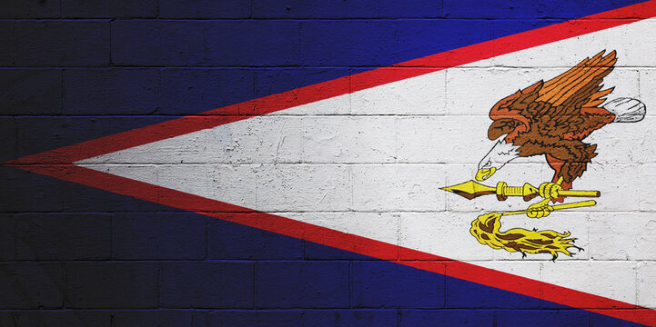American Samoan flag painted on a wall