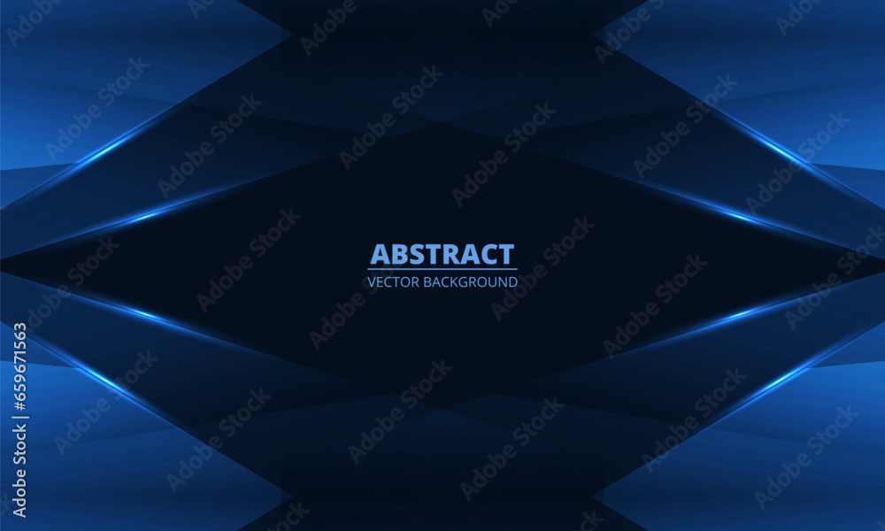 Poster Abstract blue background with geometric dynamic glowing diagonal lines. Modern trandy abstract blue background for business, corporate, brochure, banner, cover or poster. Vector illustration
