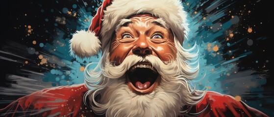 Santa claus. santa claus with a beard in a santa claus costume. christmas greeting card. christmas background.