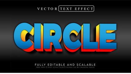 3D Text Effect _Fully Editable and Scalable Vector (Circle)