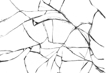 Broken glass texture. Bullet hole. Transparent background