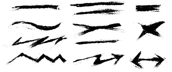 Set different forms, hand draw icon isolated on white