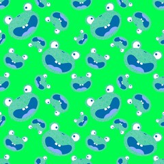 Cartoon animals seamless frogs pattern for wrapping paper and fabrics and kids clothes print and fashion textiles