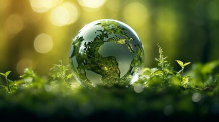 Obraz na płótnie Canvas Green Globe, green world concept. healthy life.