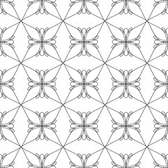 Fototapeta premium Vintage Seamless Pattern in Paisley Style. Decorative Composition with Natural Motifs. Abstract Ornate Art. Vector Contour Illustration Coloring Book Page